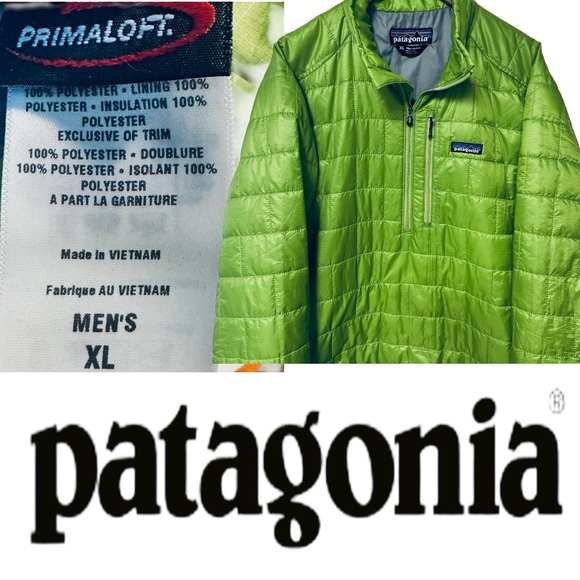 PATAGONIA NANO PUFF 1/2 ZIP PRIMALOFT FILL. GECKO GREEN PULLOVER XL P 24 L 29 - Picture 12 of 13